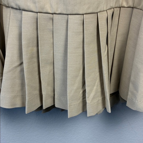 Maeve Strapless Pleated Trench Dress L Beige Mini Stretch Anthropologie NEW - Picture 7 of 11